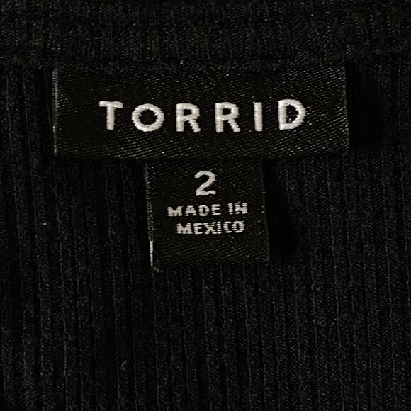 Torrid Ribbed Surplice Peplum Y2K Top Women's Plus Size 2XL - Picture 3 of 10